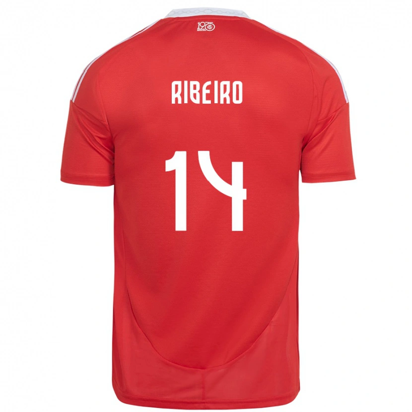 Danxen Femme Maillot Lucas Ribeiro #14 Blanc Rouge Tenues Domicile 2025/26 T-Shirt