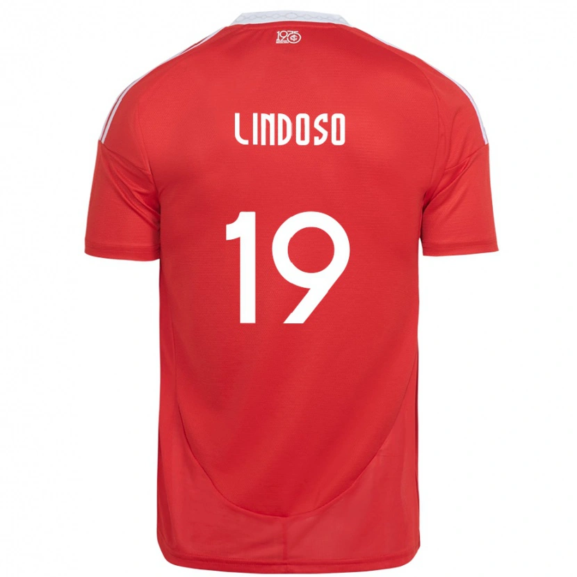 Danxen Femme Maillot Rodrigo Lindoso #19 Rouge Blanc Tenues Domicile 2025/26 T-Shirt