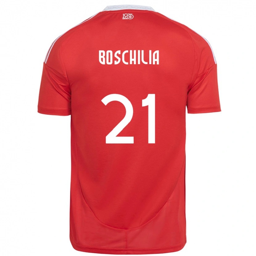 Danxen Femme Maillot Gabriel Boschilia #21 Rouge Blanc Tenues Domicile 2025/26 T-Shirt