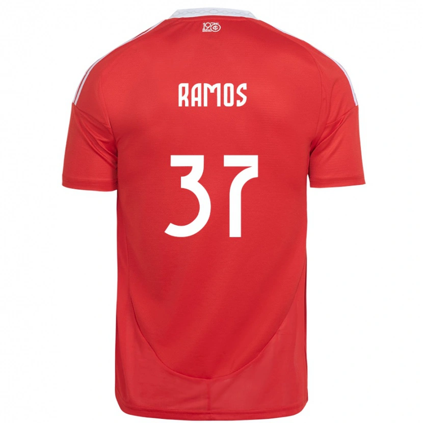 Danxen Femme Maillot Lucas Ramos #37 Rouge Blanc Tenues Domicile 2025/26 T-Shirt