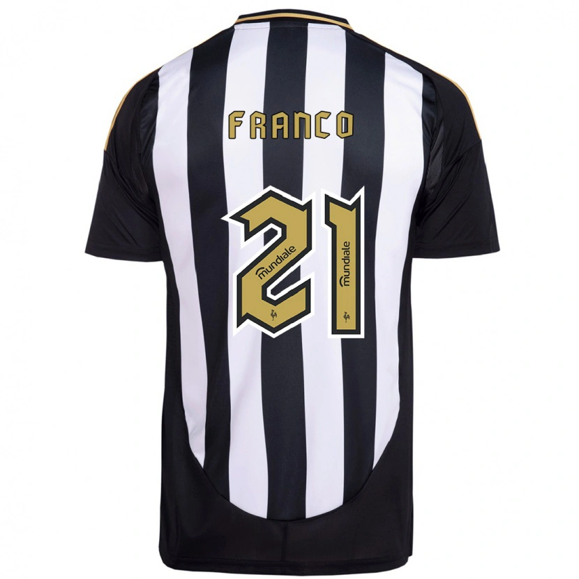 Danxen Femme Maillot Alan Franco #21 Blanc Noir Tenues Domicile 2025/26 T-Shirt