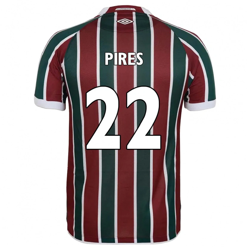 Danxen Femme Maillot Gabriel Pires #22 Blanc Vert Bordeaux Tenues Domicile 2025/26 T-Shirt