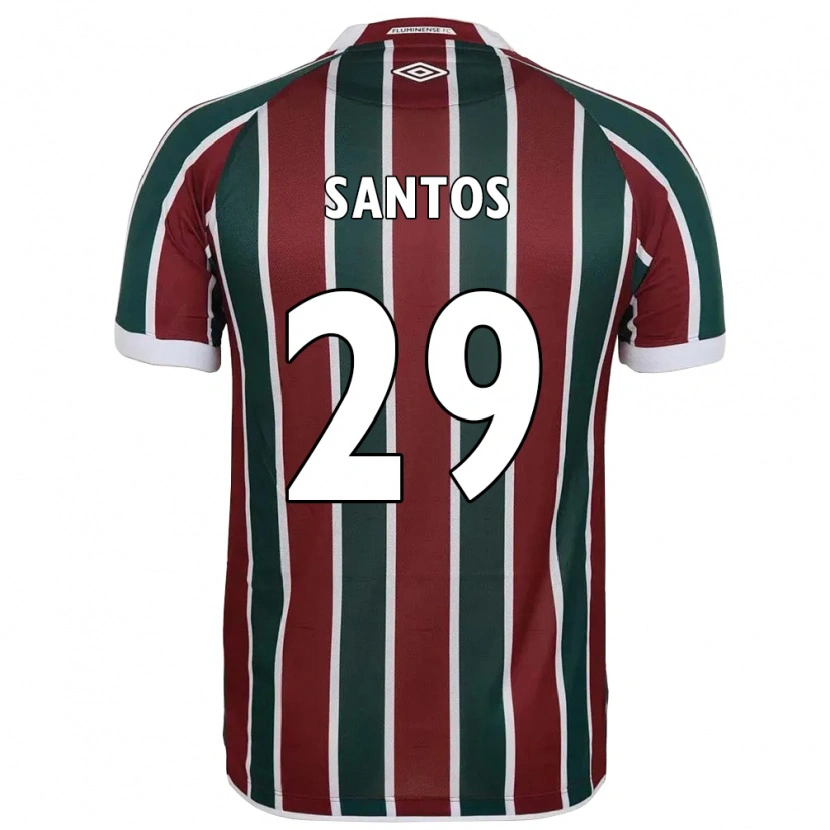 Danxen Femme Maillot Thiago Santos #29 Blanc Vert Bordeaux Tenues Domicile 2025/26 T-Shirt