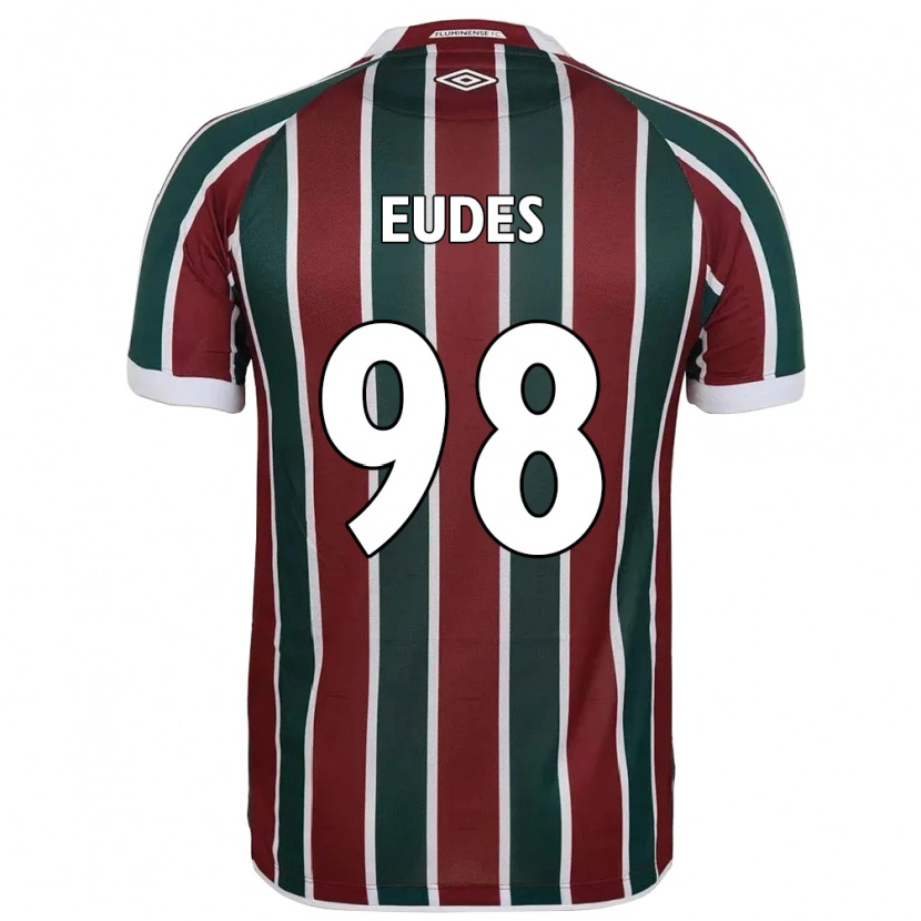 Danxen Femme Maillot Vitor Eudes #98 Blanc Vert Bordeaux Tenues Domicile 2025/26 T-Shirt