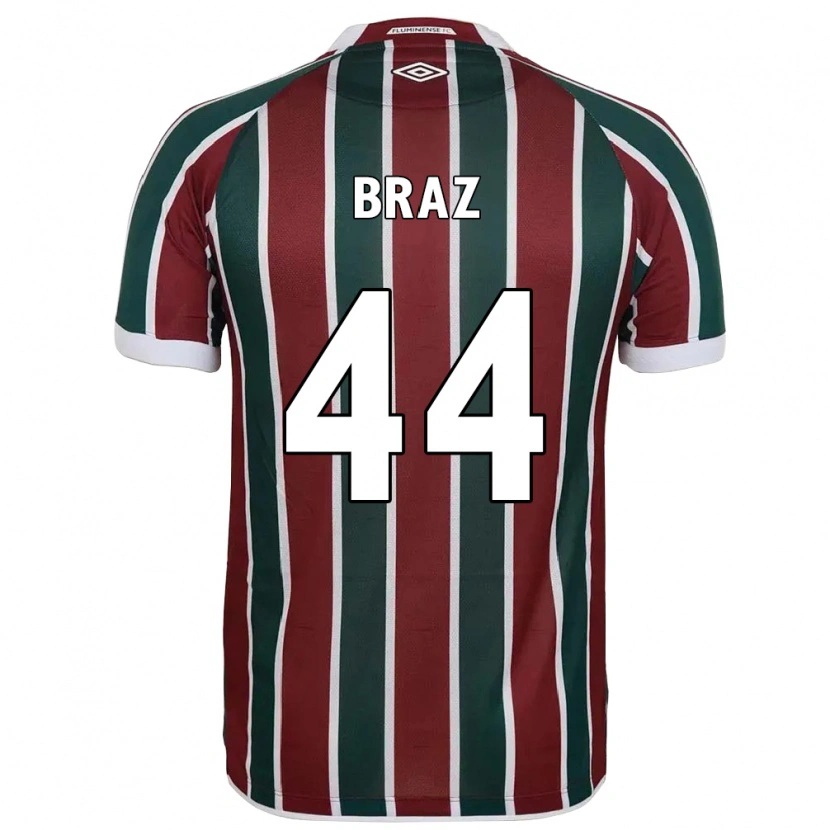 Danxen Femme Maillot David Braz #44 Blanc Vert Bordeaux Tenues Domicile 2025/26 T-Shirt