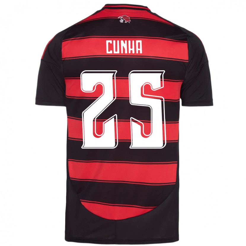 Danxen Femme Maillot Matheus Cunha #25 Blanc Rouge Tenues Domicile 2025/26 T-Shirt