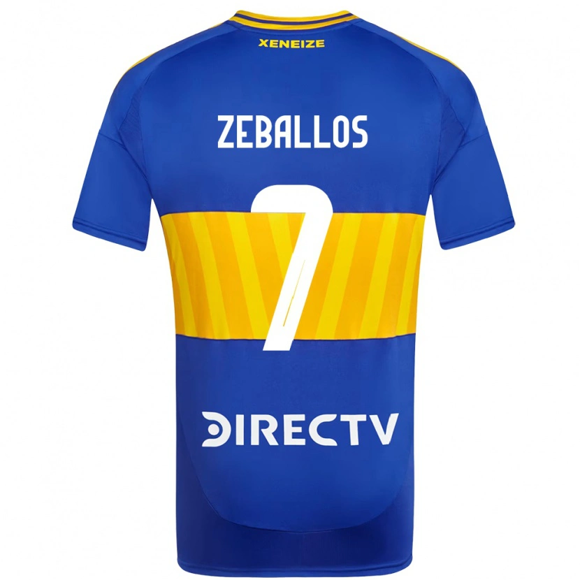 Danxen Femme Maillot Exequiel Zeballos #7 Blanc Bleu Tenues Domicile 2025/26 T-Shirt