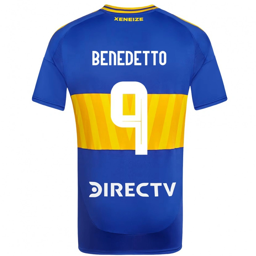Danxen Femme Maillot Dario Benedetto #9 Bleu Royal Jaune Tenues Domicile 2025/26 T-Shirt
