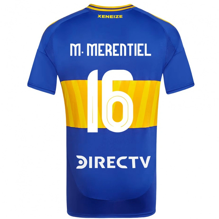 Danxen Femme Maillot Miguel Merentiel #16 Blanc Bleu Tenues Domicile 2025/26 T-Shirt