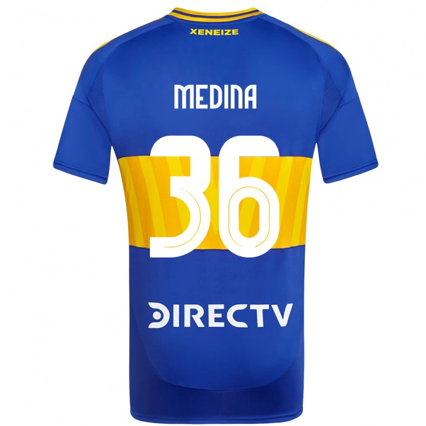 Danxen Femme Maillot Cristian Medina #36 Bleu Royal Jaune Tenues Domicile 2025/26 T-Shirt