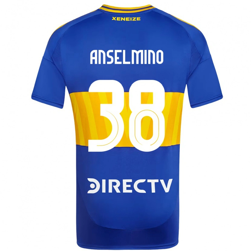 Danxen Femme Maillot Aarón Anselmino #38 Blanc Bleu Tenues Domicile 2025/26 T-Shirt
