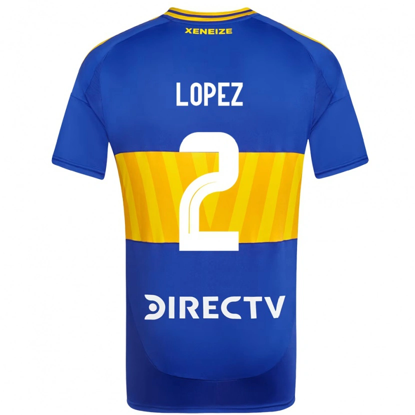 Danxen Femme Maillot Lisandro Lopez #2 Blanc Bleu Tenues Domicile 2025/26 T-Shirt