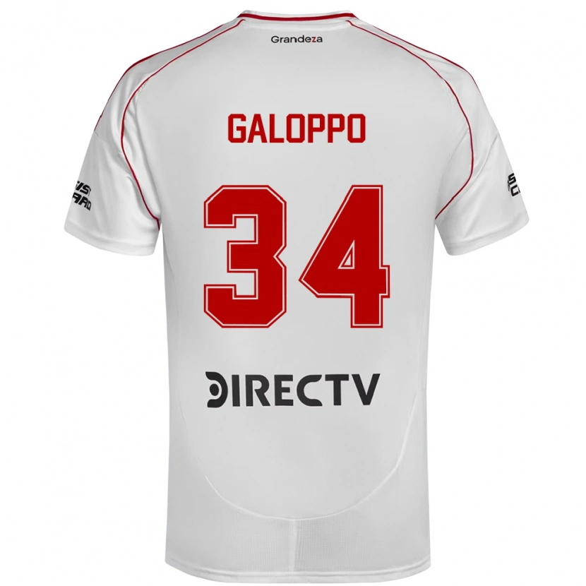 Danxen Femme Maillot Giuliano Galoppo #34 Blanc Rouge Tenues Domicile 2025/26 T-Shirt