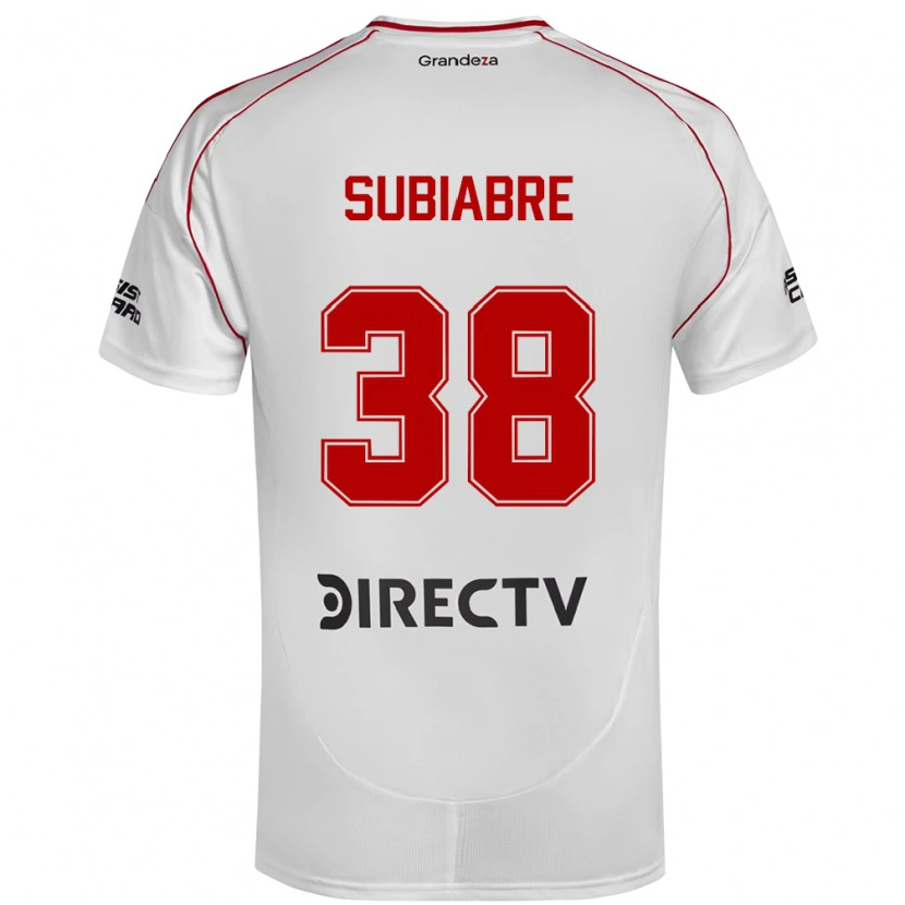 Danxen Femme Maillot Ian Subiabre #38 Blanc Rouge Tenues Domicile 2025/26 T-Shirt
