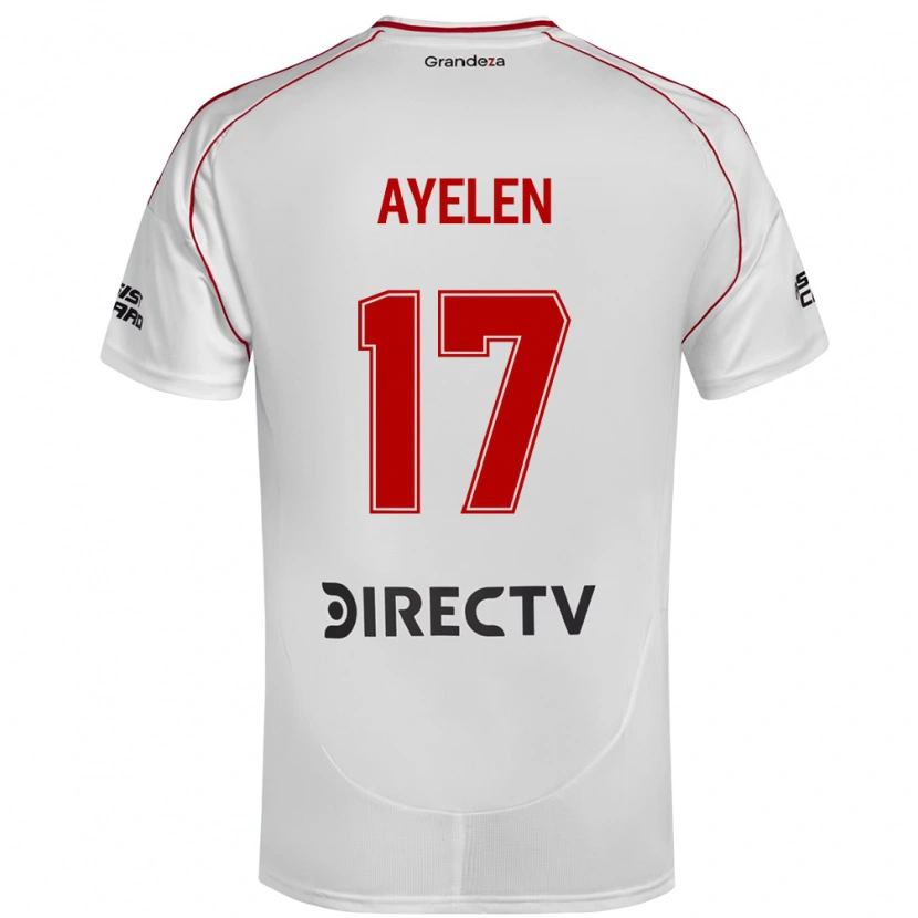 Danxen Femme Maillot Stephanie Ayelén Melgarejo #17 Blanc Rouge Tenues Domicile 2025/26 T-Shirt
