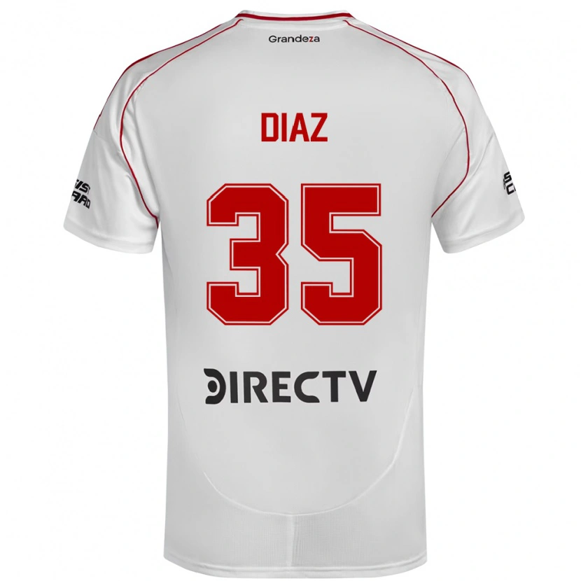 Danxen Femme Maillot Leonardo Diaz #35 Blanc Rouge Tenues Domicile 2025/26 T-Shirt