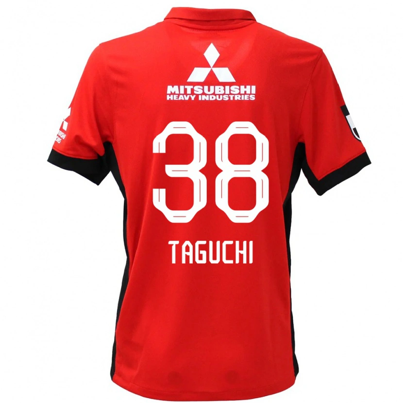 Danxen Femme Maillot Keita Taguchi #38 Rouge Blanc Tenues Domicile 2025/26 T-Shirt