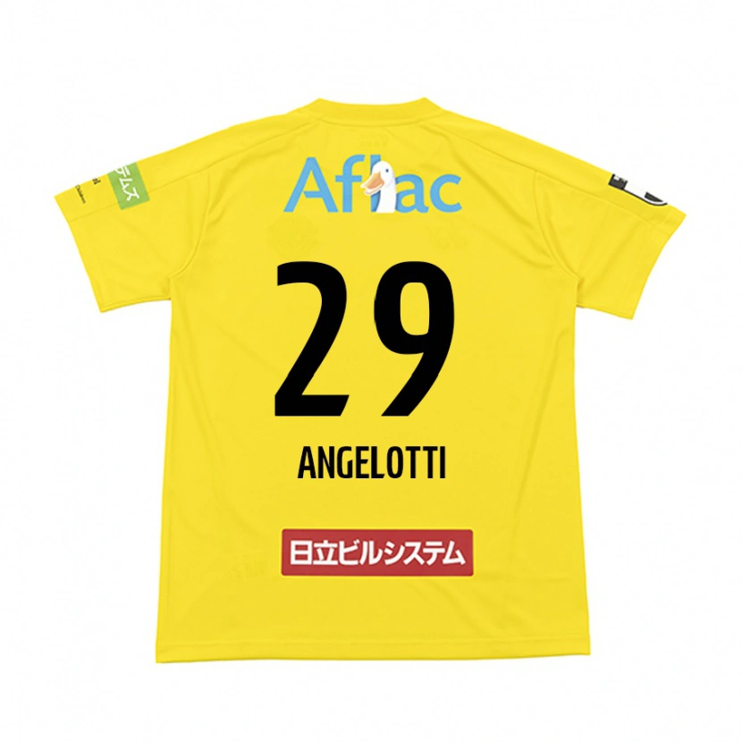 Danxen Femme Maillot Rodrigo Angelotti #29 Noir Jaune Tenues Domicile 2025/26 T-Shirt