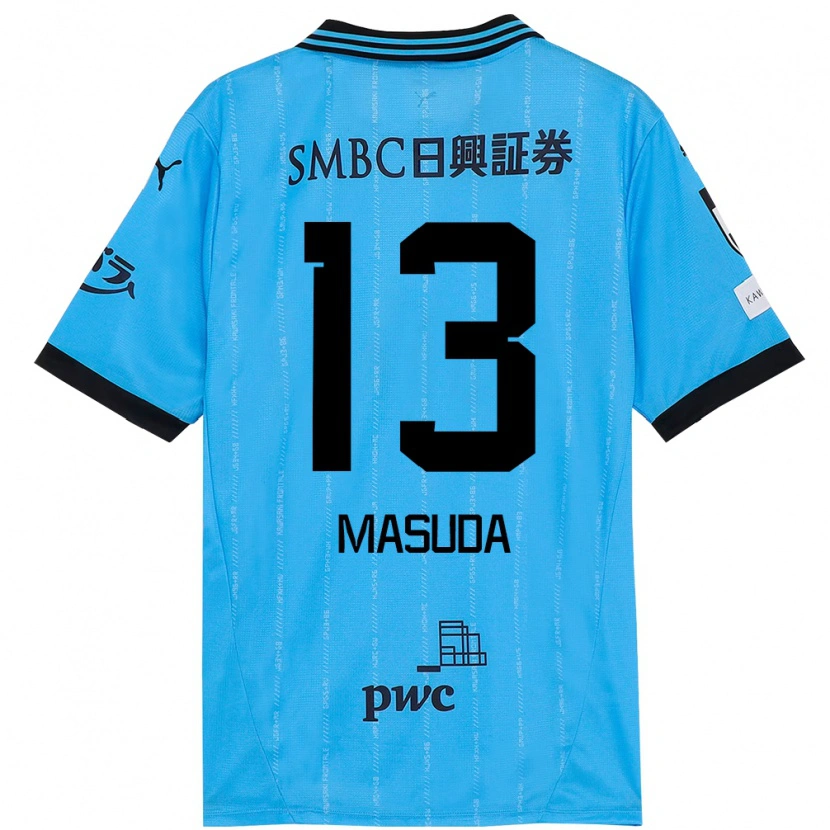 Danxen Femme Maillot Hinata Masuda #13 Bleu Ciel Noir Tenues Domicile 2025/26 T-Shirt
