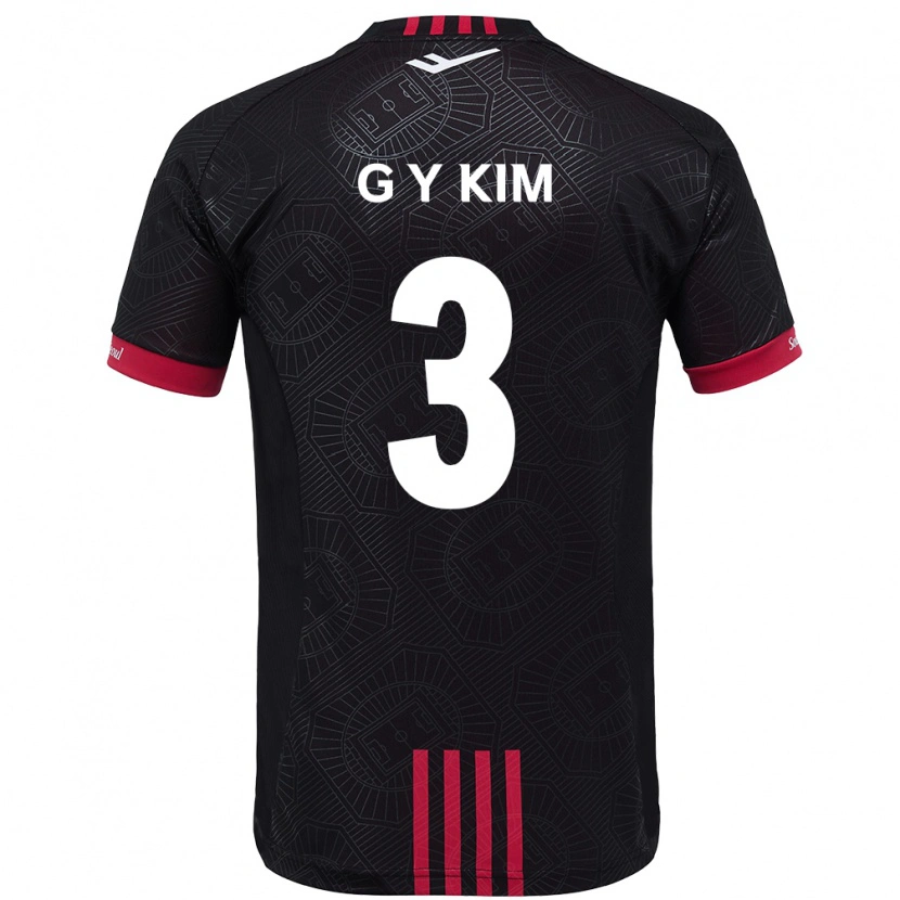Danxen Femme Maillot Yu-Geon Kim #3 Noir Rouge Tenues Domicile 2025/26 T-Shirt