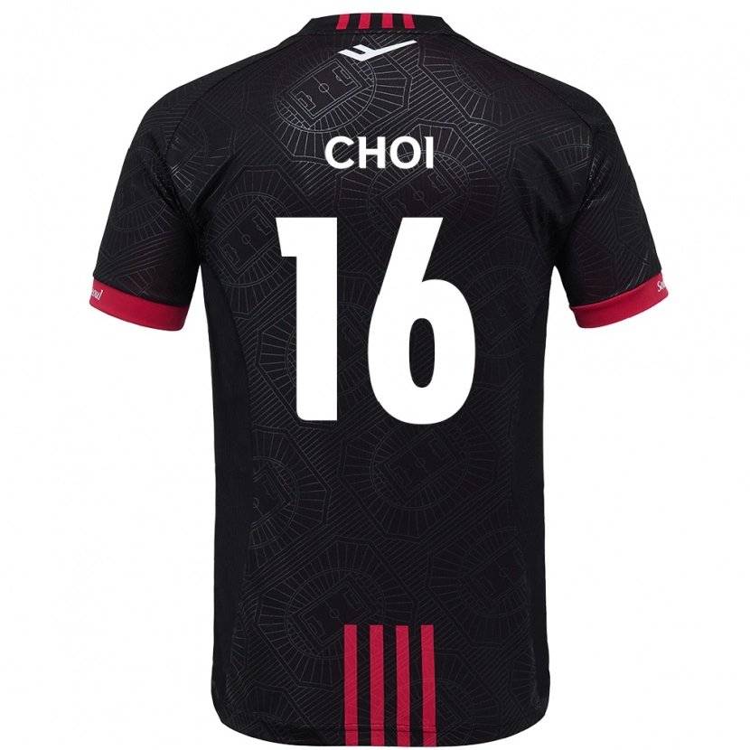 Danxen Femme Maillot Jun Choi #16 Noir Rouge Tenues Domicile 2025/26 T-Shirt