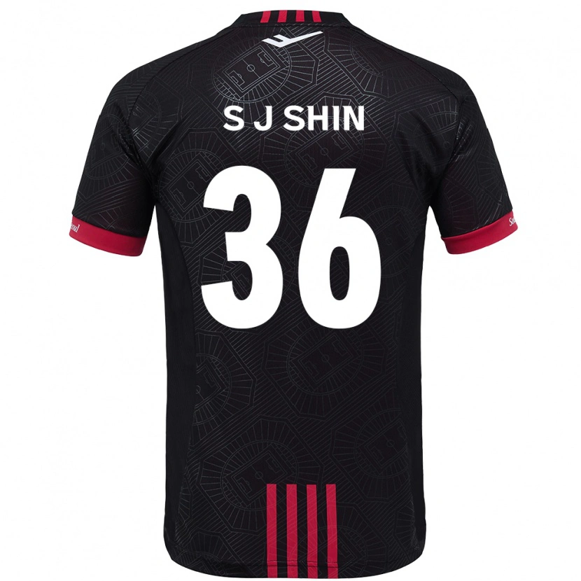 Danxen Femme Maillot Ji-Seop Shin #36 Noir Rouge Tenues Domicile 2025/26 T-Shirt