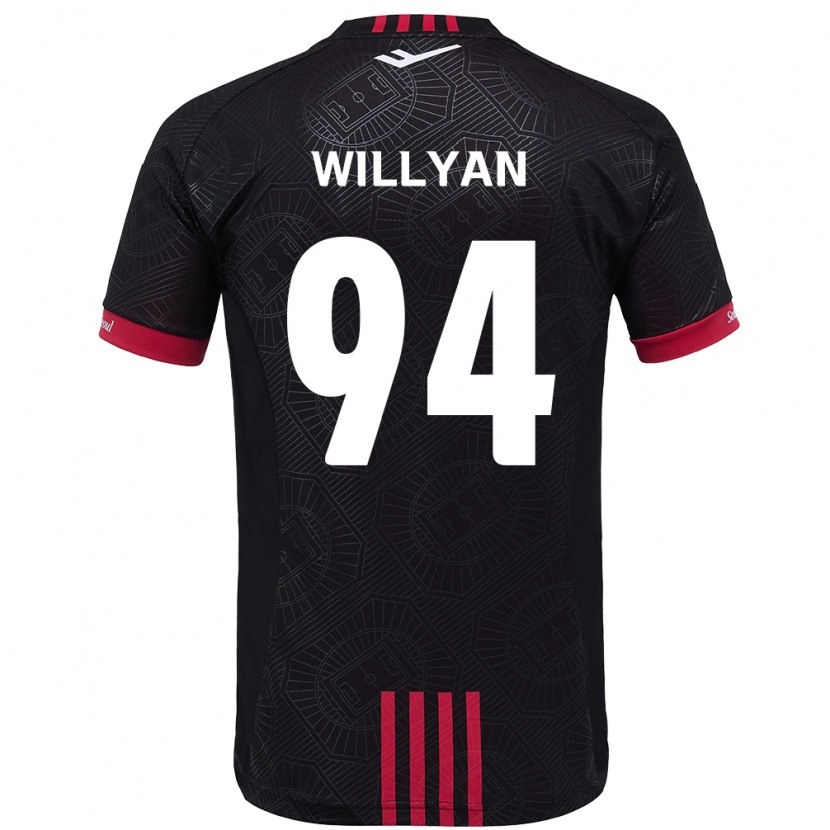 Danxen Femme Maillot Willyan #94 Noir Rouge Tenues Domicile 2025/26 T-Shirt