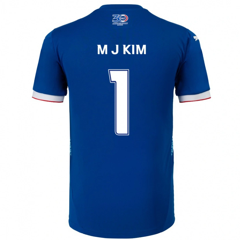 Danxen Femme Maillot Min-Jun Kim #1 Bleu Royal Blanc Tenues Domicile 2025/26 T-Shirt