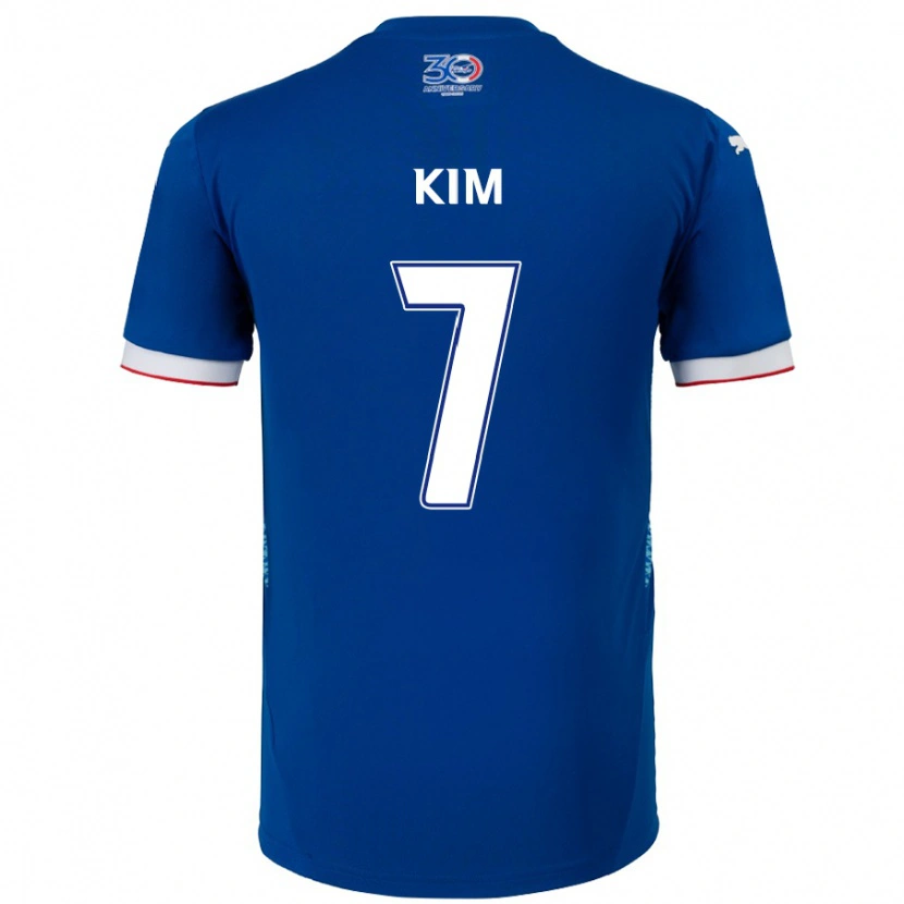 Danxen Femme Maillot Hyun Kim #7 Bleu Royal Blanc Tenues Domicile 2025/26 T-Shirt