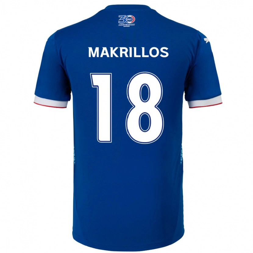 Danxen Femme Maillot Peter Makrillos #18 Bleu Royal Blanc Tenues Domicile 2025/26 T-Shirt
