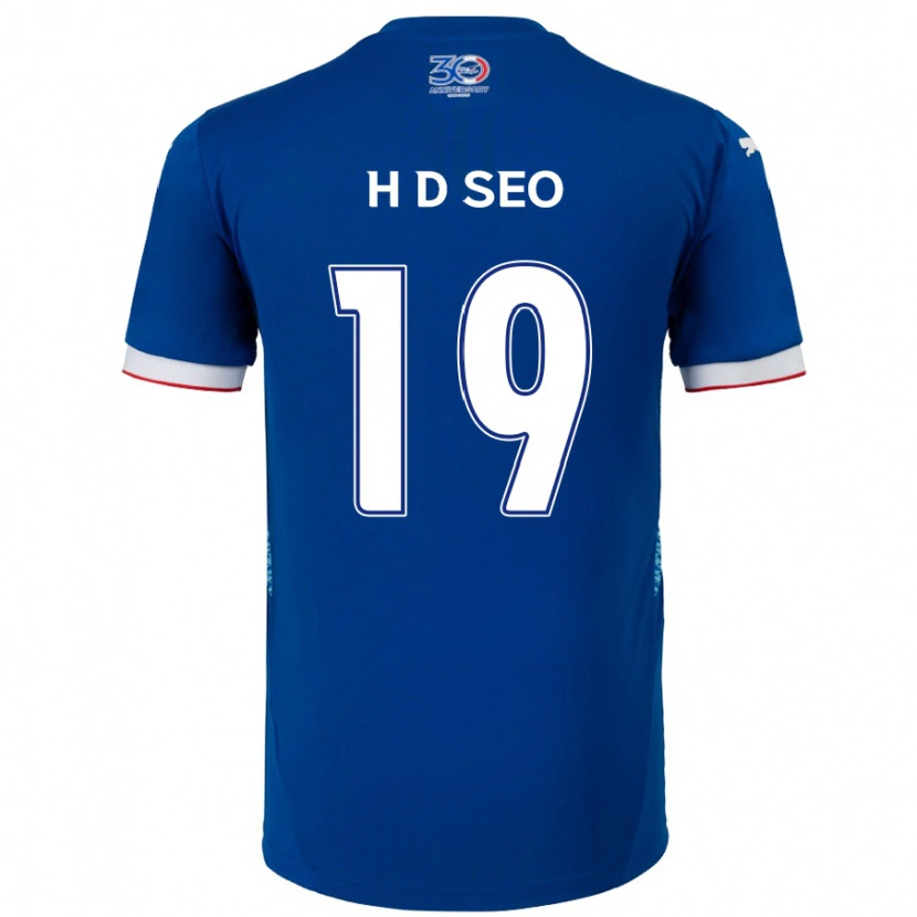Danxen Femme Maillot Dong-Han Seo #19 Blanc Bleu Royal Tenues Domicile 2025/26 T-Shirt