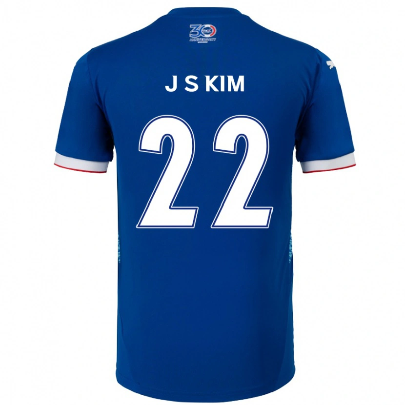 Danxen Femme Maillot Sang-Jun Kim #22 Bleu Royal Blanc Tenues Domicile 2025/26 T-Shirt