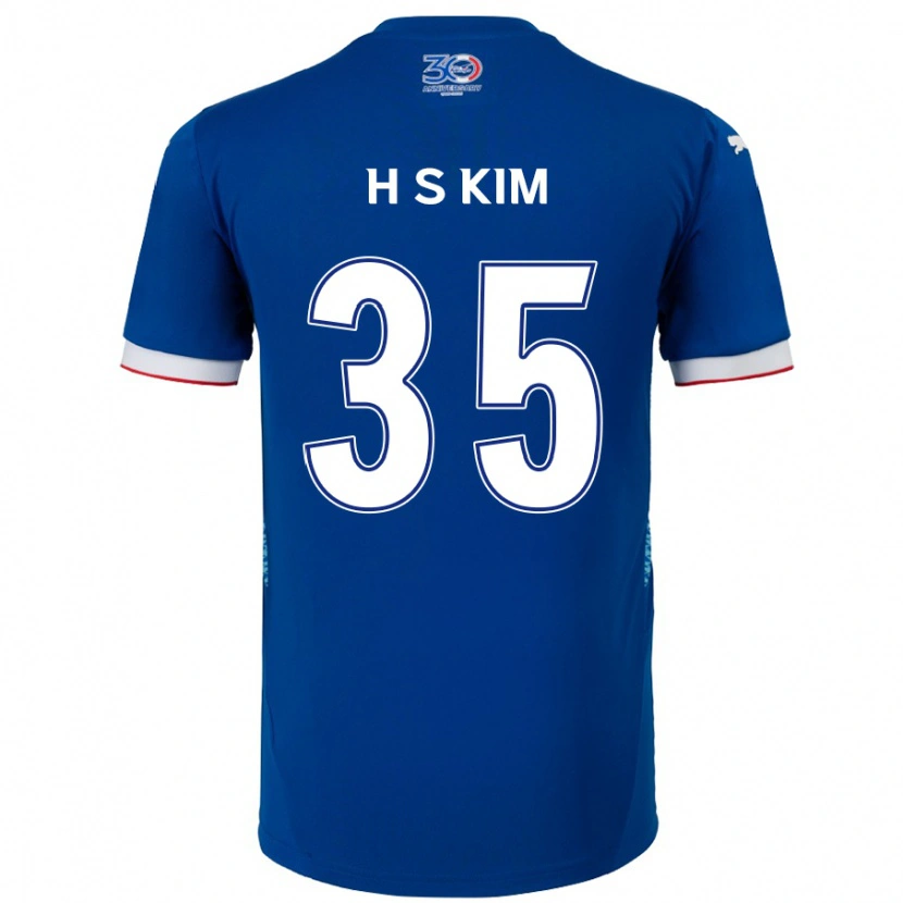 Danxen Femme Maillot Seung-Hyun Kim #35 Blanc Bleu Royal Tenues Domicile 2025/26 T-Shirt