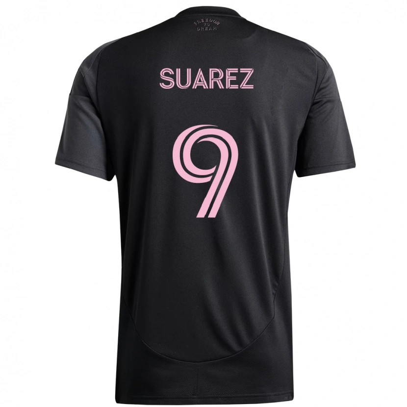 Danxen Femme Maillot Luis Suárez #9 Rose Noir Tenues Extérieur 2025/26 T-Shirt