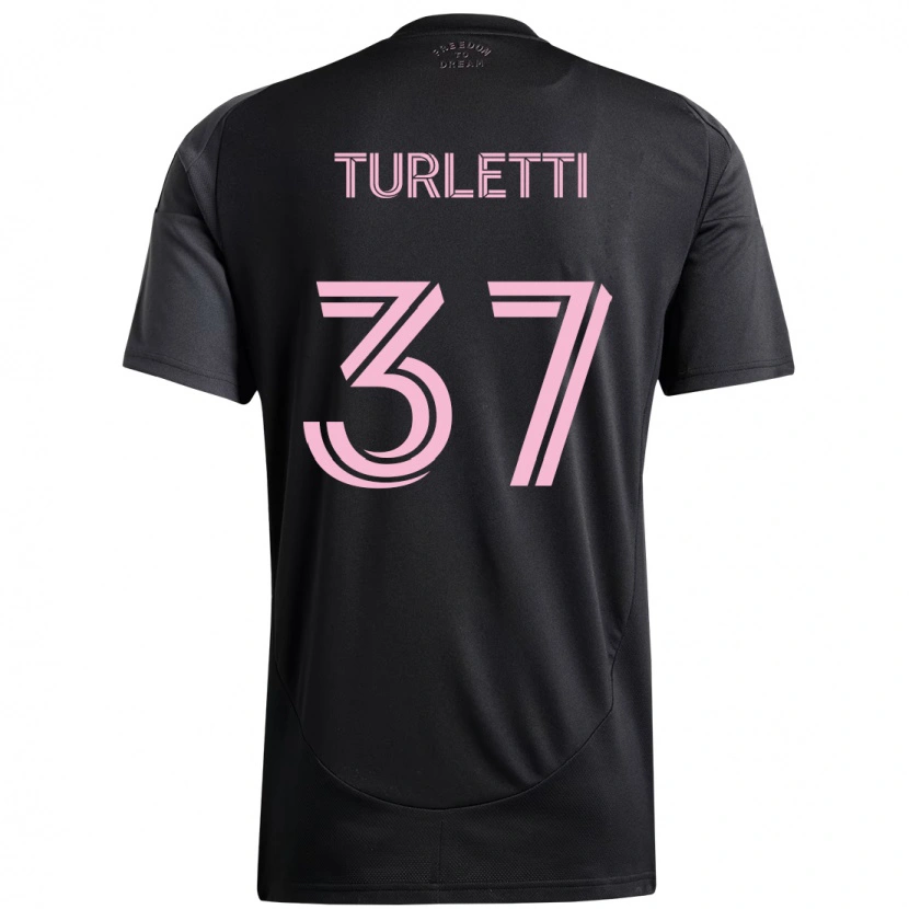 Danxen Femme Maillot Mateo Turletti #37 Rose Noir Tenues Extérieur 2025/26 T-Shirt