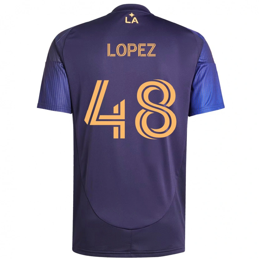 Danxen Femme Maillot Diego López #48 Violet Bleu Tenues Extérieur 2025/26 T-Shirt