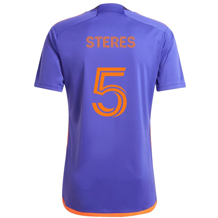 Danxen Femme Maillot Daniel Steres #5 Orange Blanc Tenues Extérieur 2025/26 T-Shirt