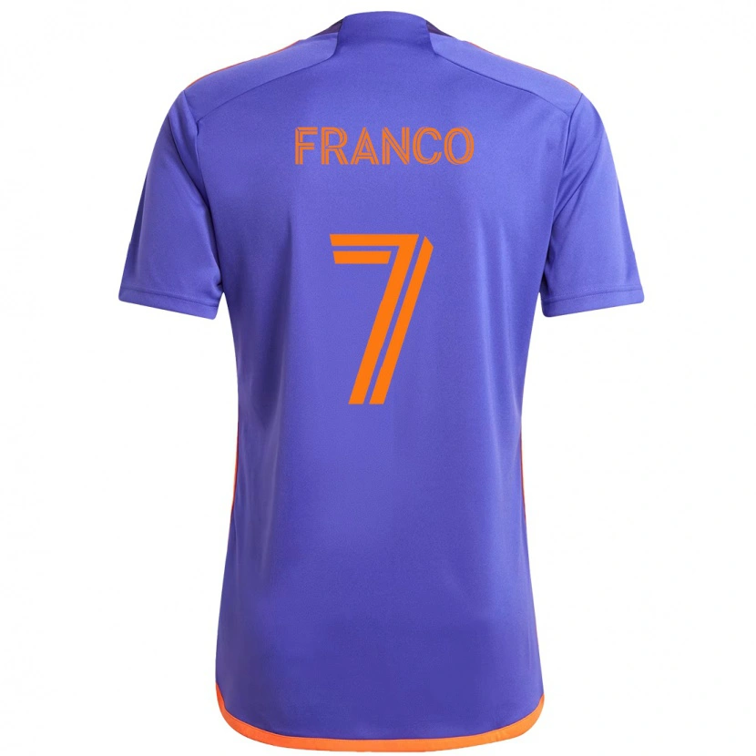 Danxen Femme Maillot Iván Franco #7 Orange Blanc Tenues Extérieur 2025/26 T-Shirt