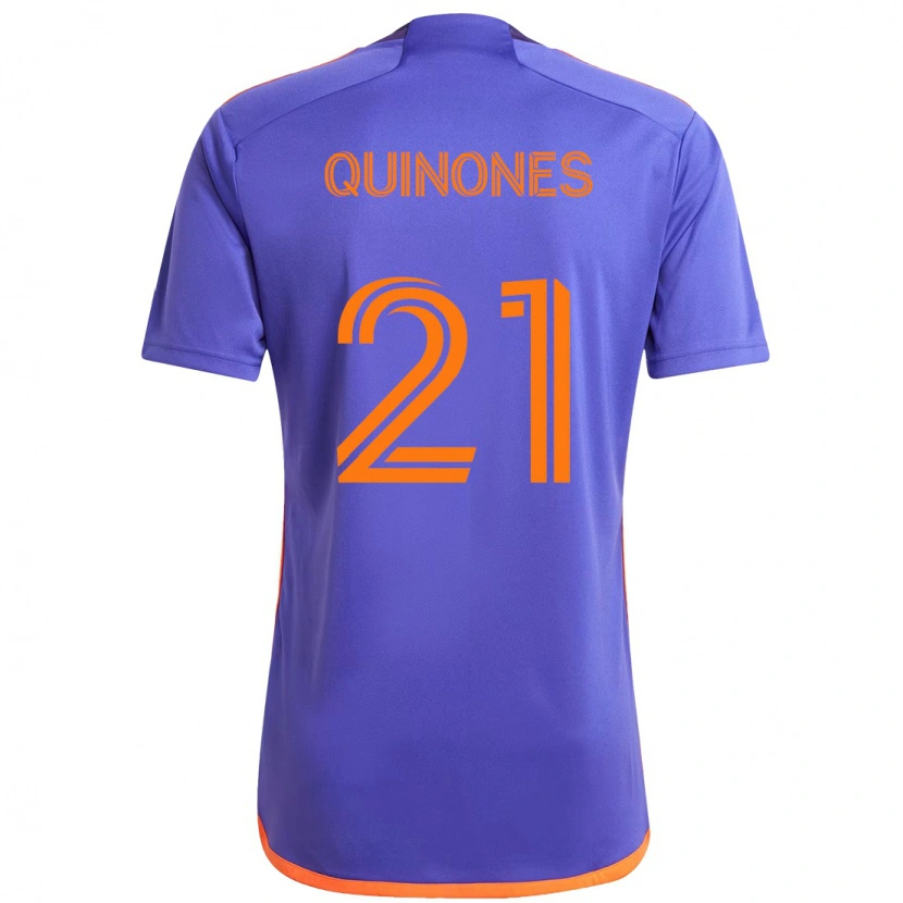 Danxen Femme Maillot Nelson Quiñónes #21 Orange Blanc Tenues Extérieur 2025/26 T-Shirt