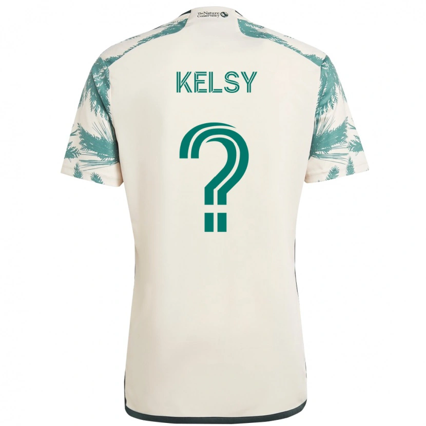 Danxen Femme Maillot Kevin Kelsy #0 Beige Vert Tenues Extérieur 2025/26 T-Shirt
