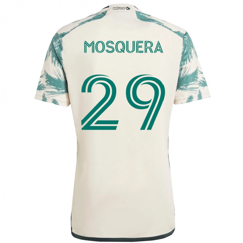 Danxen Femme Maillot Juan Mosquera #29 Beige Vert Tenues Extérieur 2025/26 T-Shirt