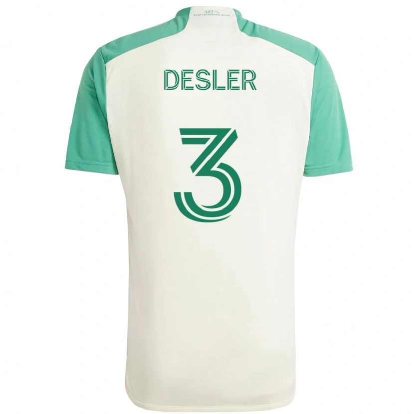 Danxen Femme Maillot Mikkel Desler #3 Vert Noir Tenues Extérieur 2025/26 T-Shirt