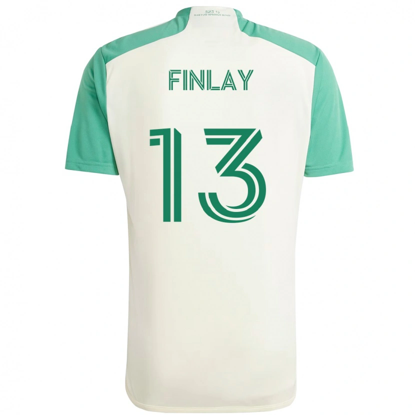 Danxen Femme Maillot Ethan Finlay #13 Vert Noir Tenues Extérieur 2025/26 T-Shirt