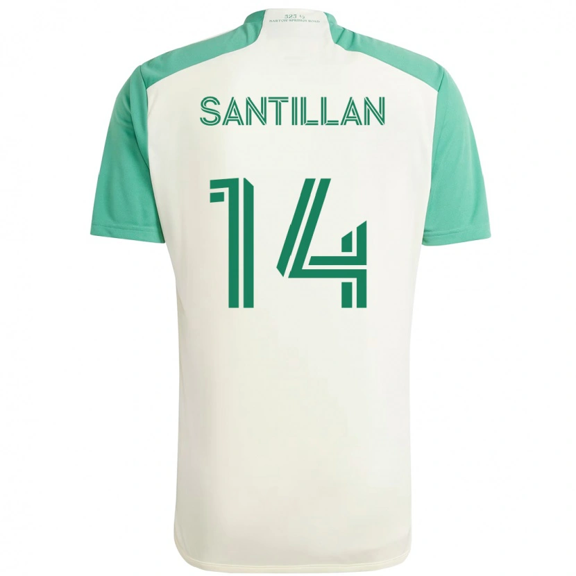 Danxen Femme Maillot Jonathan Santillan #14 Vert Noir Tenues Extérieur 2025/26 T-Shirt