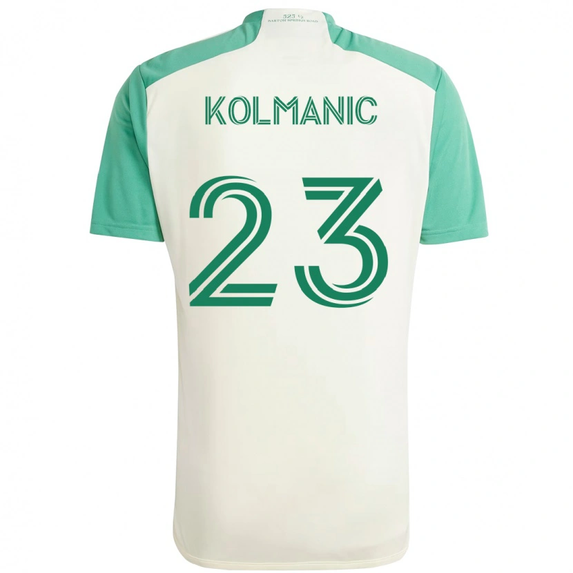 Danxen Femme Maillot Žan Kolmanič #23 Vert Noir Tenues Extérieur 2025/26 T-Shirt
