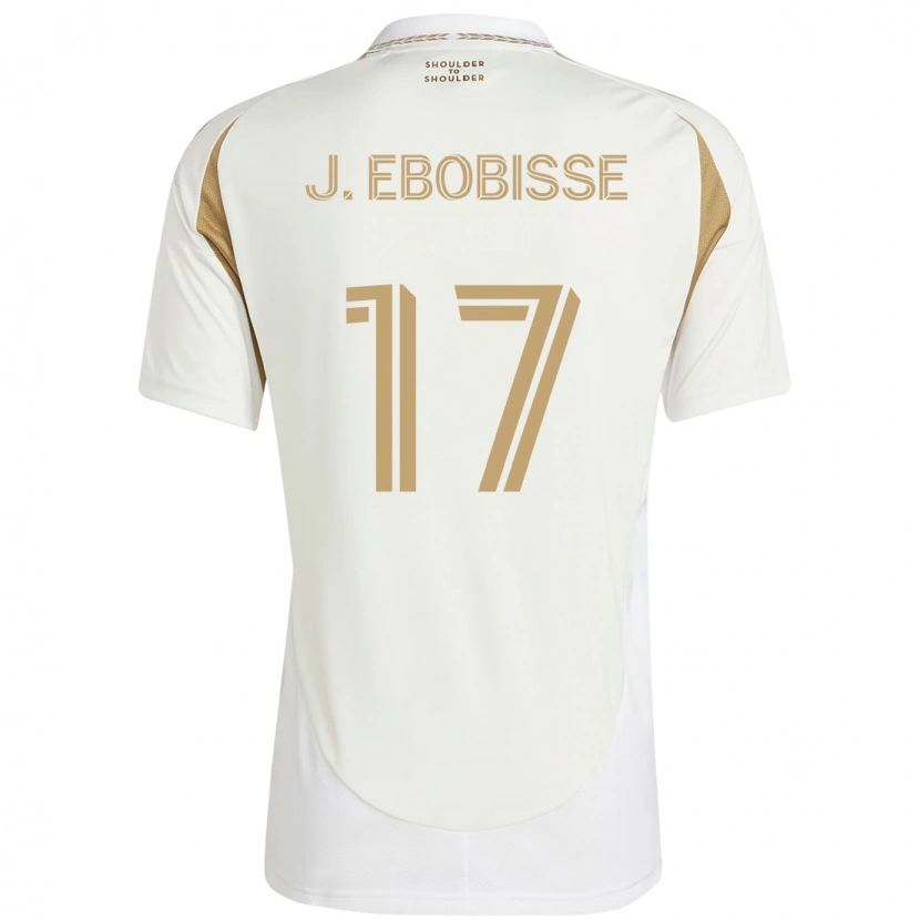 Danxen Femme Maillot Jeremy Ebobisse #17 Blanc Marron Tenues Extérieur 2025/26 T-Shirt