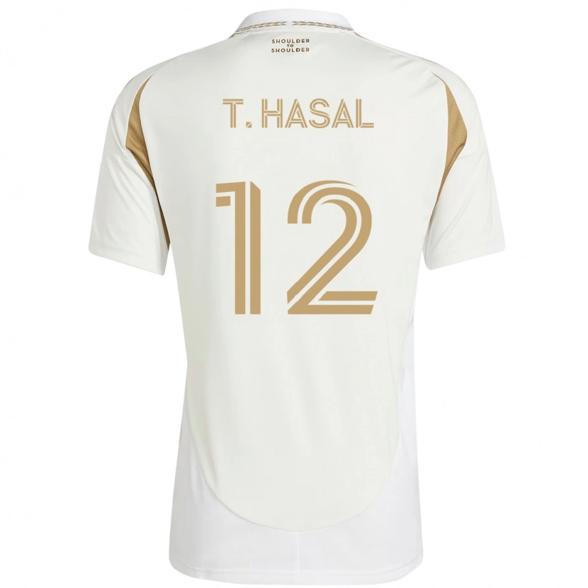Danxen Femme Maillot Thomas Hasal #12 Noir Marron Tenues Extérieur 2025/26 T-Shirt
