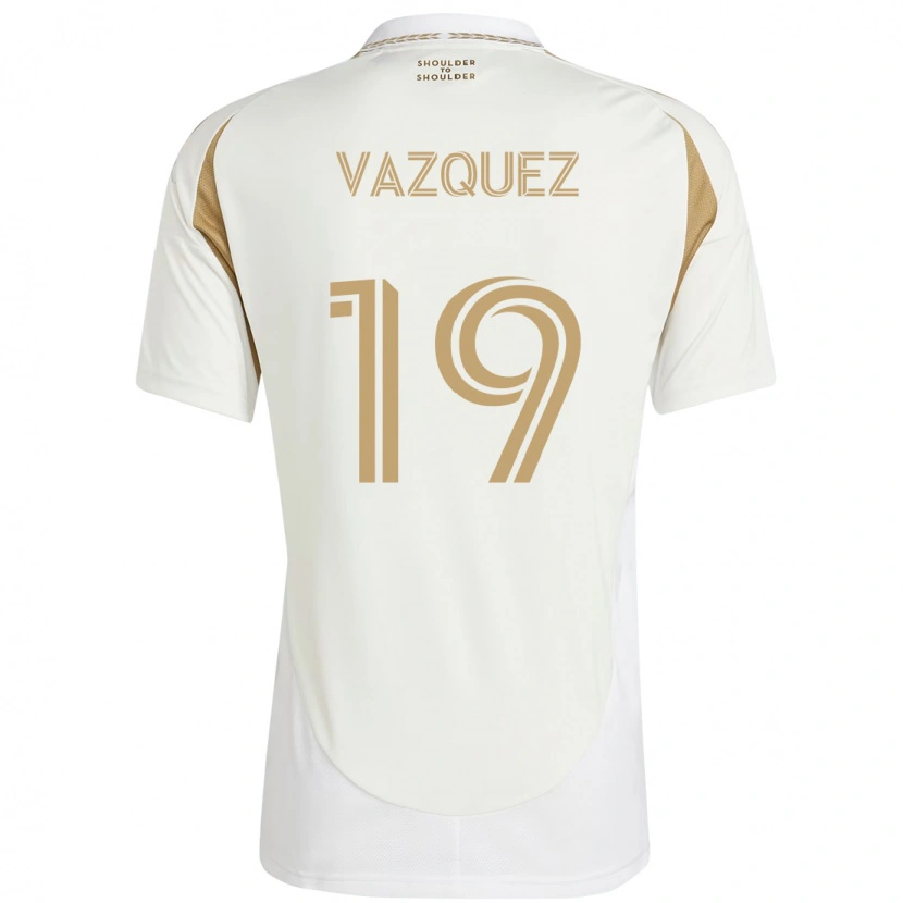 Danxen Femme Maillot Favian Vazquez #19 Blanc Marron Tenues Extérieur 2025/26 T-Shirt