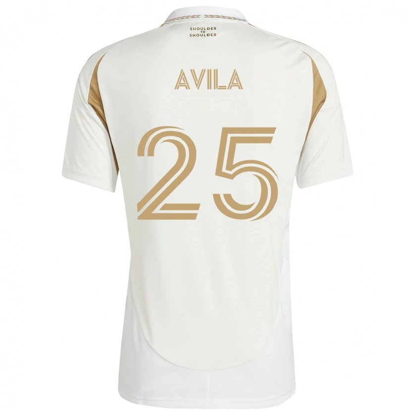 Danxen Femme Maillot Armando Avila #25 Blanc Marron Tenues Extérieur 2025/26 T-Shirt