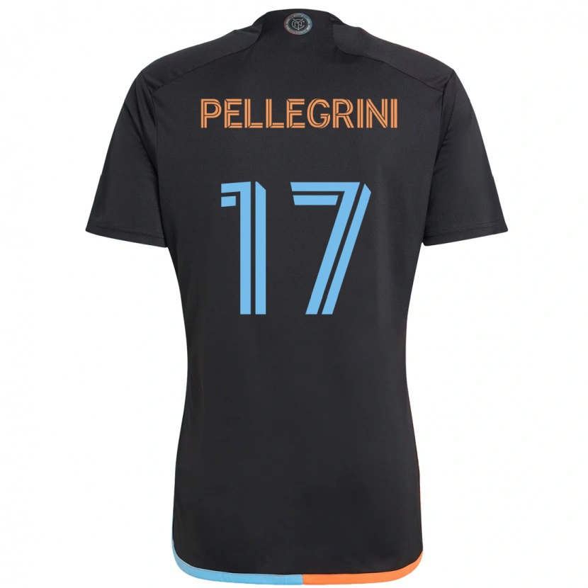 Danxen Femme Maillot Matías Pellegrini #17 Noir Bleu Orange Tenues Extérieur 2025/26 T-Shirt